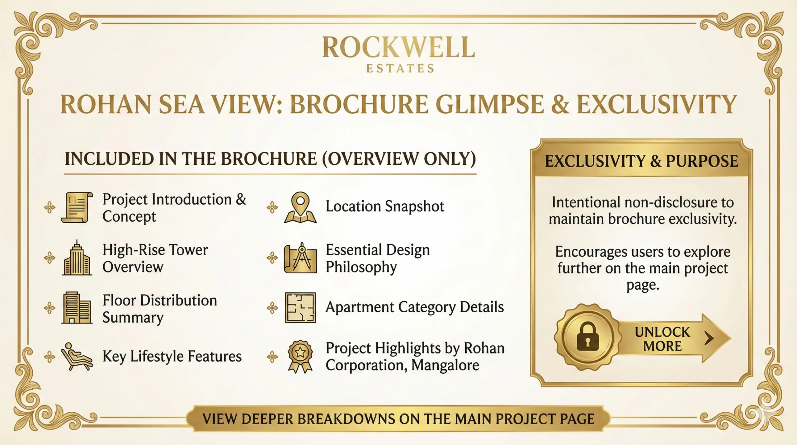 Rohan Sea View brochure overview and exclusivity highlights for Mannagudda luxury apartments