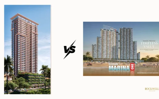 Rohan Marina One vs Mahalaxmi comparison featured image comparing luxury residential apartment projects in Mangalore including location, pricing, amenities, floor plans, and investment potential
